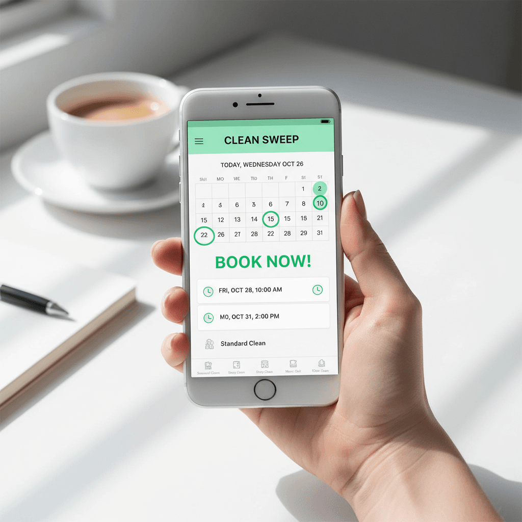 Online booking calendar on smartphone