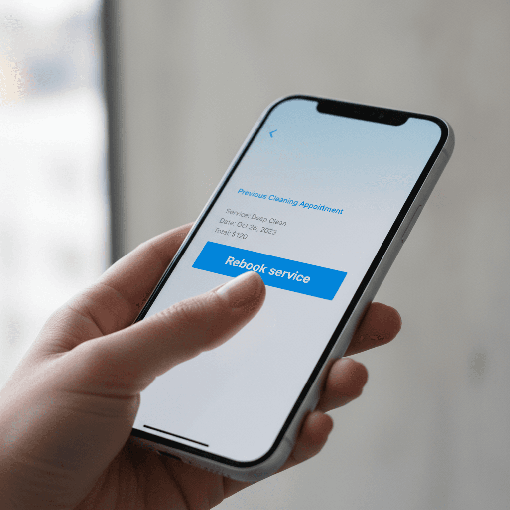 One-click rebook button on app